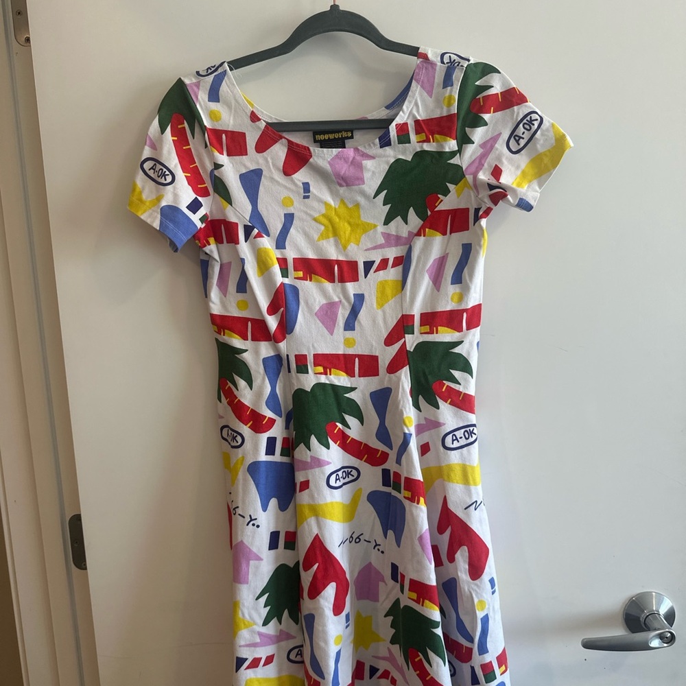 Nooworks Red and Yellow Fit and Flare Mini Dress